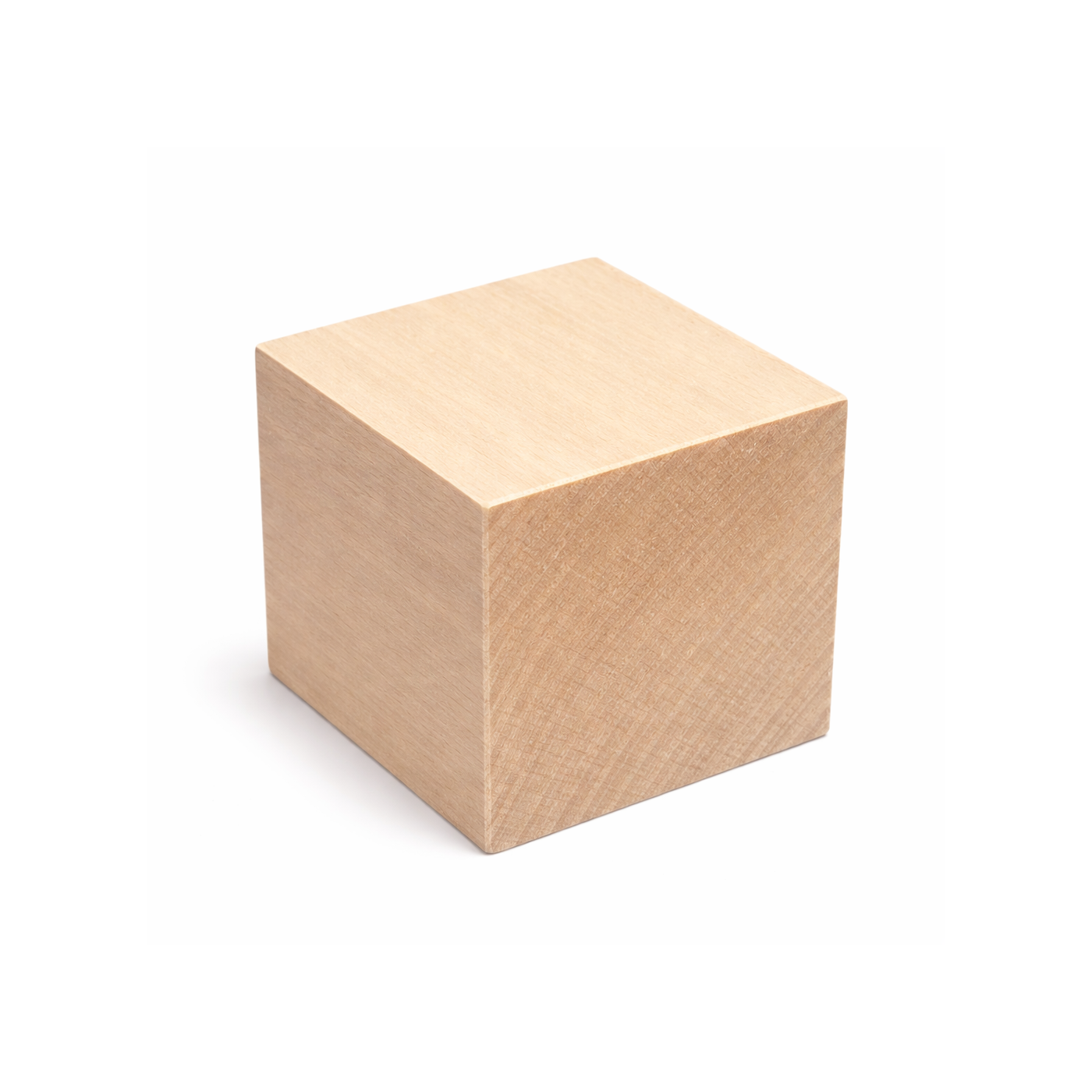 Pænt høvlet firkantet blok af lindetræ (5x5x5 cm, til arbejde