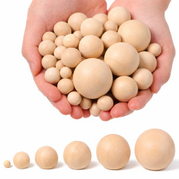 Lot de 50 boules en bois (diamètre: 10 mm, bois de schima)