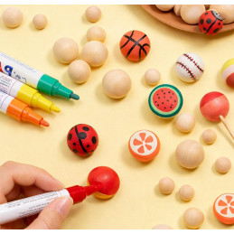 Set of 30 wooden balls (dia: 15 mm, schima wood)