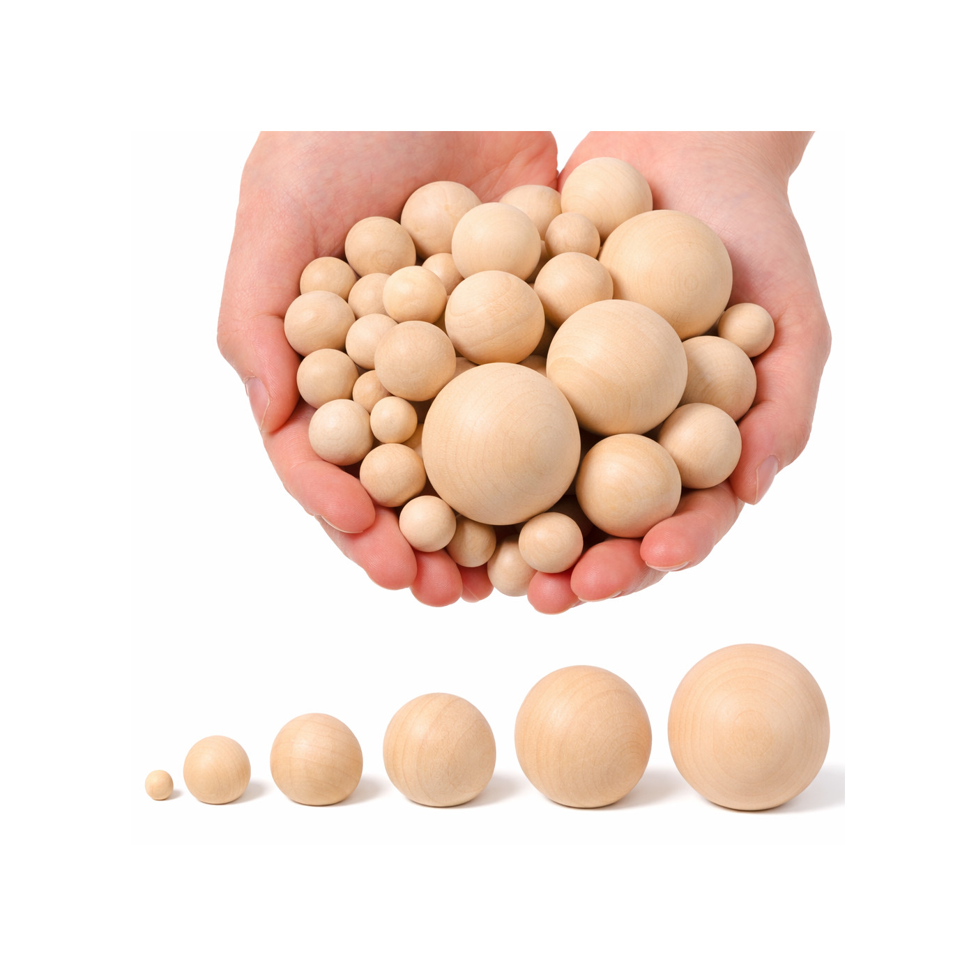 Set di 30 palline di legno (diametro: 20 mm, legno di schima)