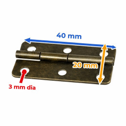 Set van 16 scharniertjes (20x40 mm, brons) inclusief schroefjes
