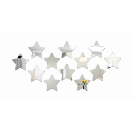 Set mit 30 kleinen sternförmigen Spiegeln (3x30 mm, silber)