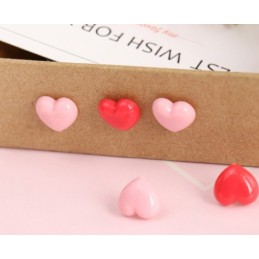Push pins hearts: pink and red, 48 pcs