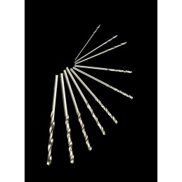 Handbohrer, silber, mit 10 Bohrer (0,8 - 3,0 mm)