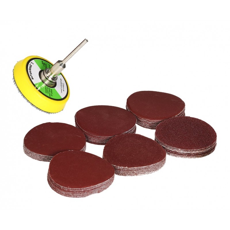 Set of 60 sanding discs, holder and adapter Set of 60 sanding discs, holder and adapter