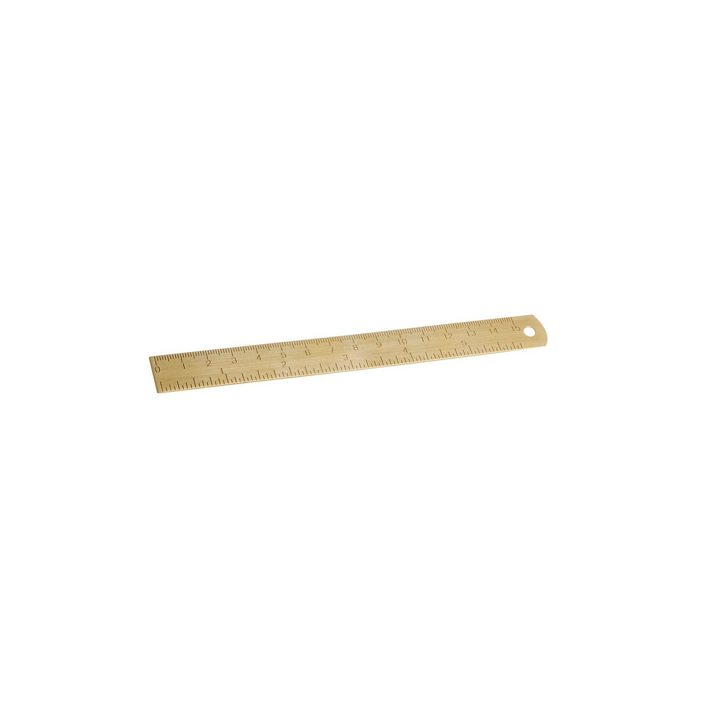 Mini metal ruler 16.5 x 1.6 cm, brass