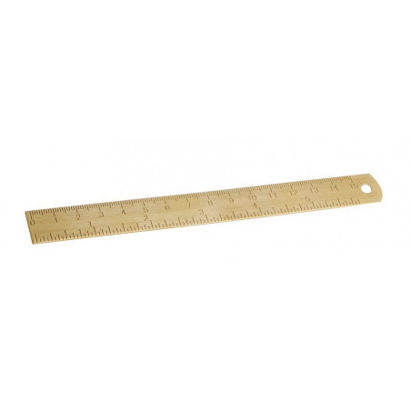 Mini metal ruler 16.5 x 1.6 cm, brass