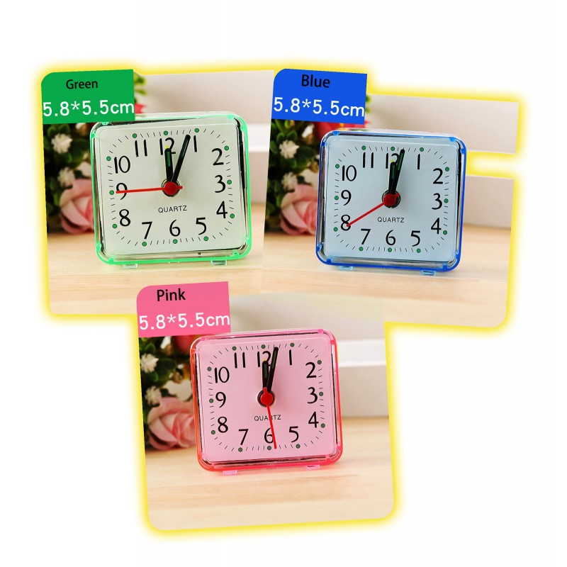 Travel alarm clock, green (battery powered)