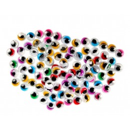 Occhi mobili con ciglia, elementi decorativi, 210 pezzi