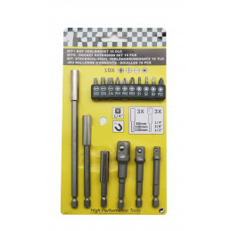 Set socket et bit extension set (16 pcs)