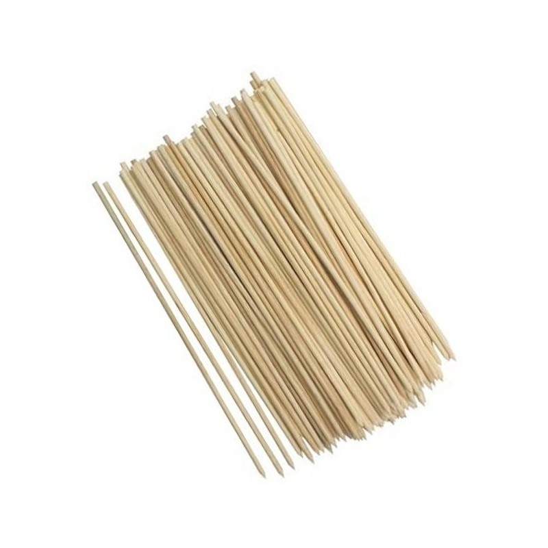 Set of 100 wooden skewers, 25 cm