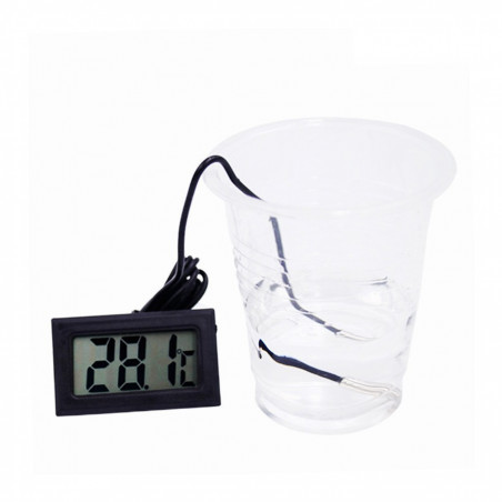 Schwarzes LCD-Thermometer mit Sonde (für Aquarium, etc.) Schwarzes LCD-Thermometer mit Sonde (für Aquarium, etc.)
