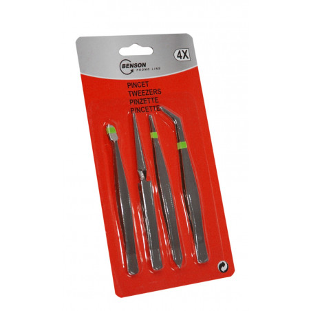 Set of tweezers (4 pieces) for precise work