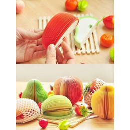 Set of 9 funny memo pads, sticky notes (fruit shapes)