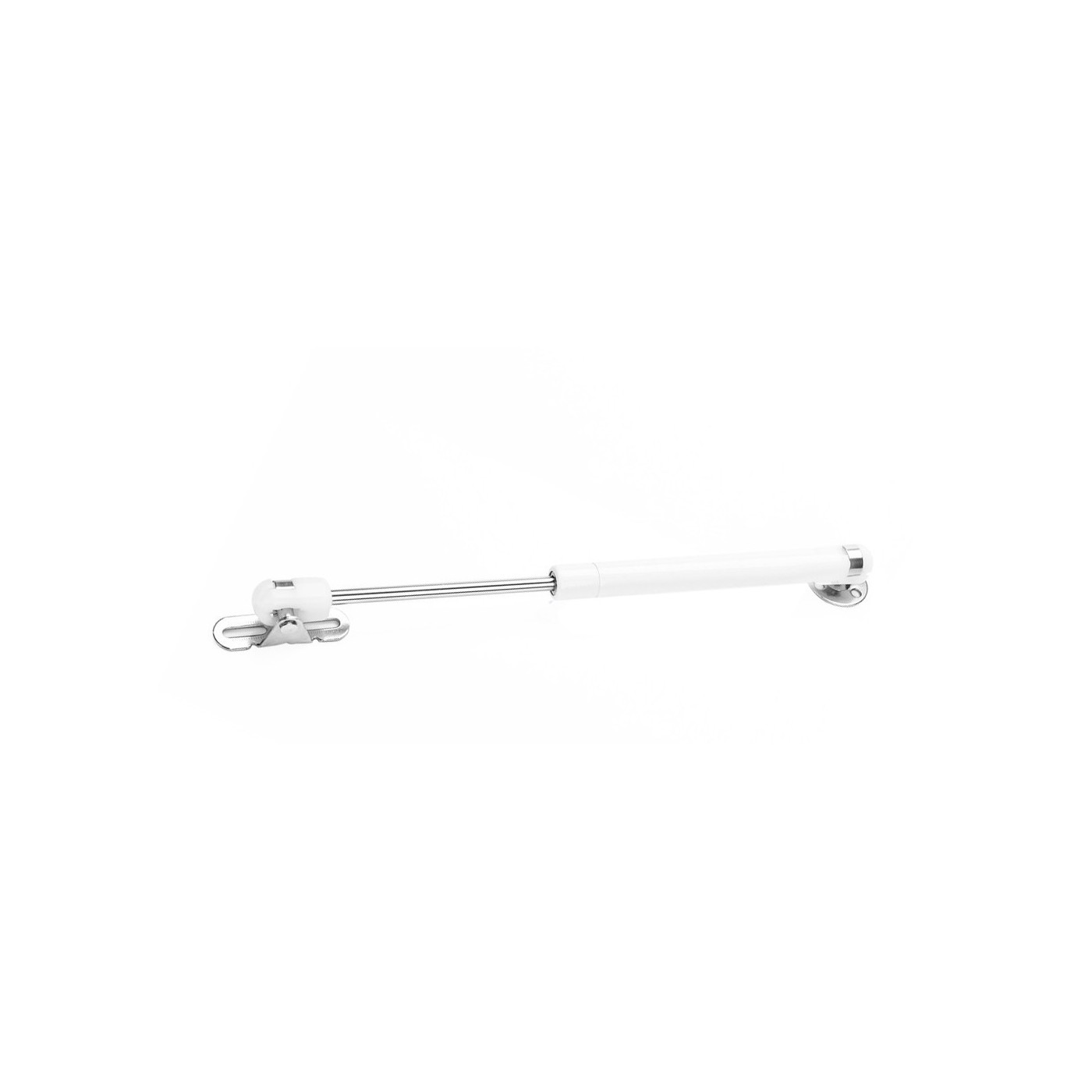 Vérin à gaz universel avec supports (100N / 10kg, 244 mm, blanc)