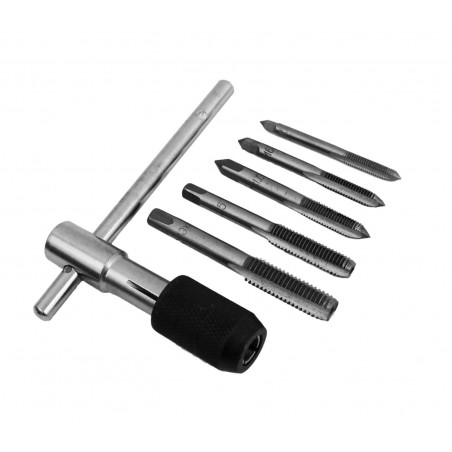 Set Gewindebohrer M5, M6, M7, M8, M10 mit Eisen - 1 Set Gewindebohrer M5, M6, M7, M8, M10 mit Eisen - 1