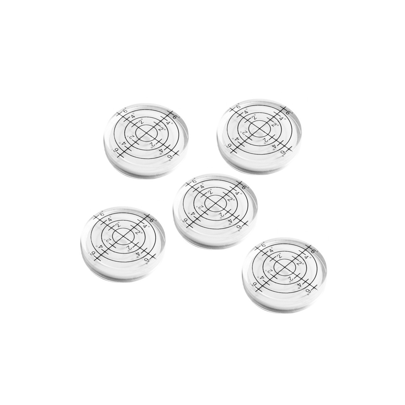 5 pieces round bubble level tool 32x7 mm white