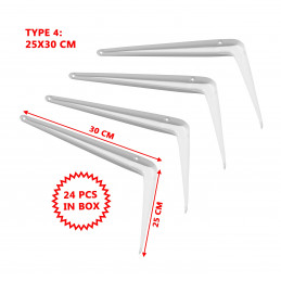 Set di 24 supporti per ripiani in metallo (tipo 4, 25x30 cm