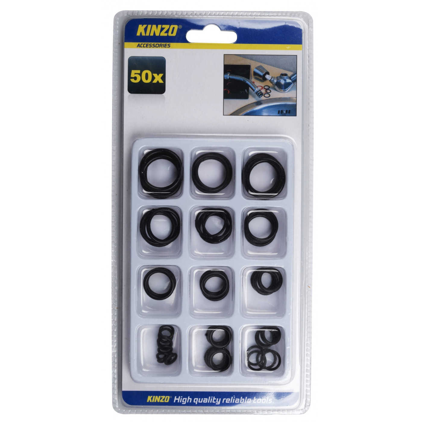 Set of 50 rubber rings in a box