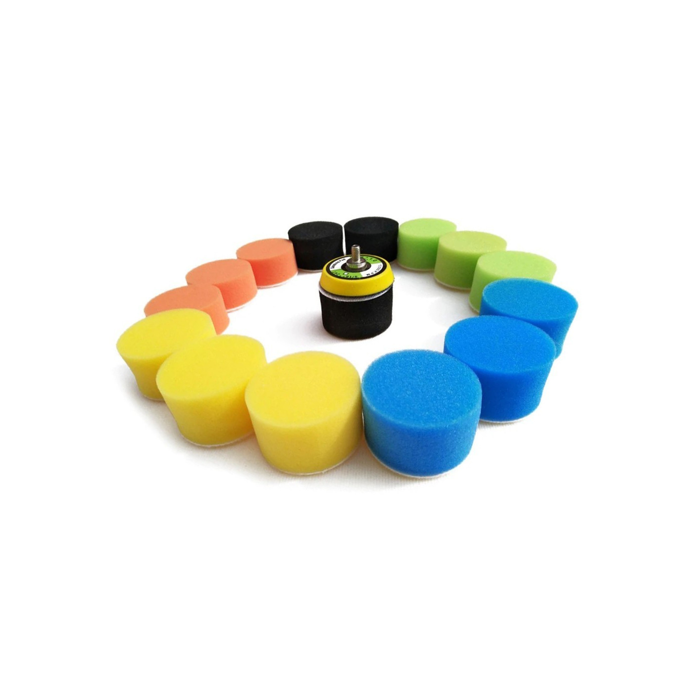 Set kleine sponzen (50 mm) voor schoonmaak, met adapter