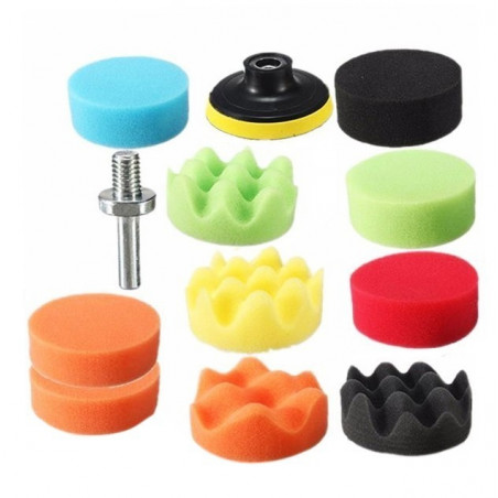 Sponzen set voor auto (boen/poets) met m10 adapter - 1 Sponzen set voor auto (boen/poets) met m10 adapter - 1
