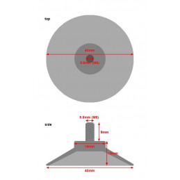 Set van 40 zuignappen met M6 schroefdraad (40 mm diameter)