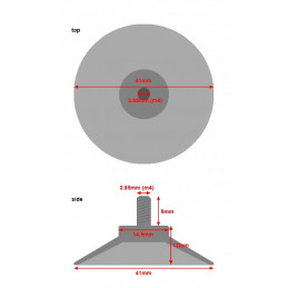 Set van 40 zuignappen met M4 schroefdraad (41 mm diameter)