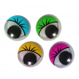 Wiggle eyes with eyelashes, decoration items, 210 pcs