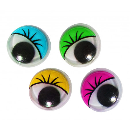 Grote set (840 stuks) wiebeloogjes met wimpers, zelfklevend Grote set (840 stuks) wiebeloogjes met wimpers, zelfklevend