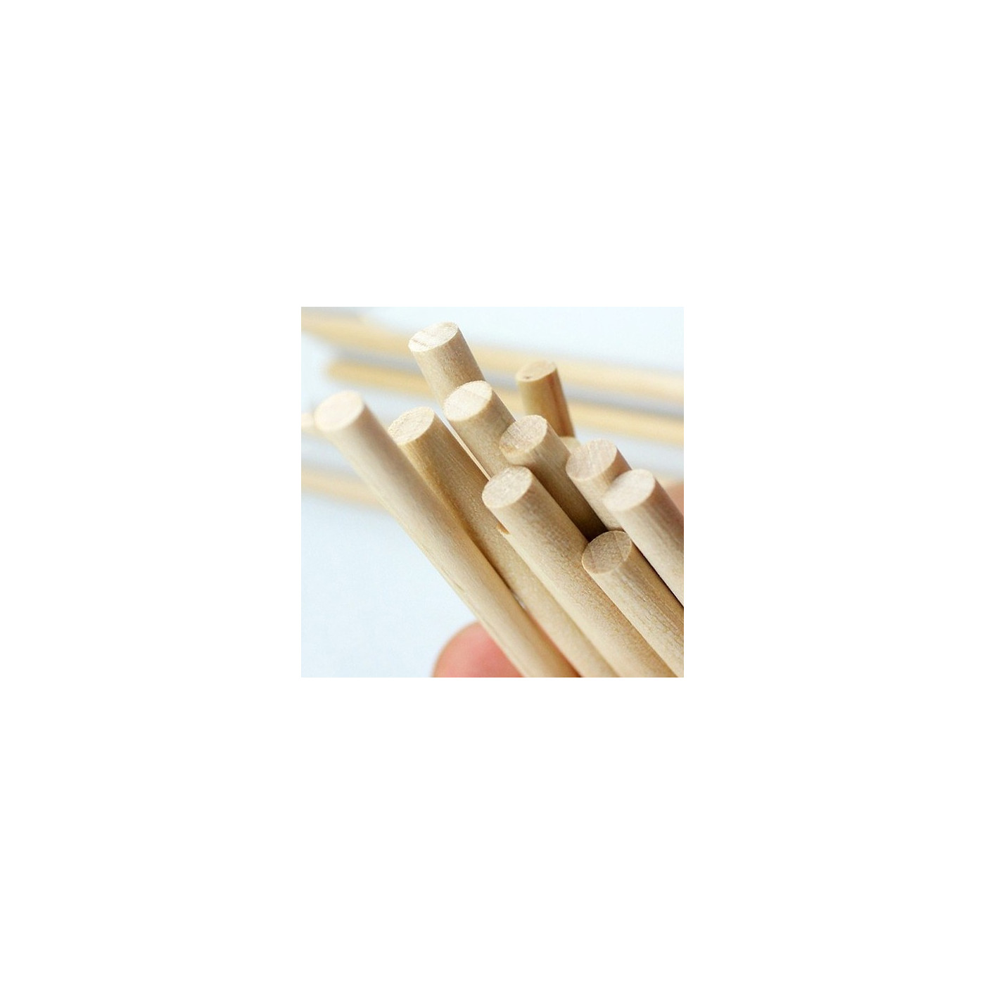 Set di 400 bastoncini di legno (lunghezza 11 cm, diametro 5 mm