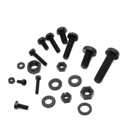 Set of 300 nylon bolts, nuts and washers (black) in box