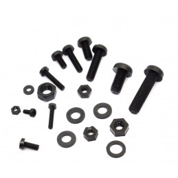 Set of 300 nylon bolts, nuts and washers (white and black)