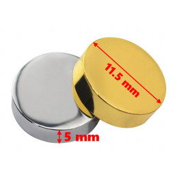 Set of 24 metal decorative caps, gold 11.5x5.0 mm