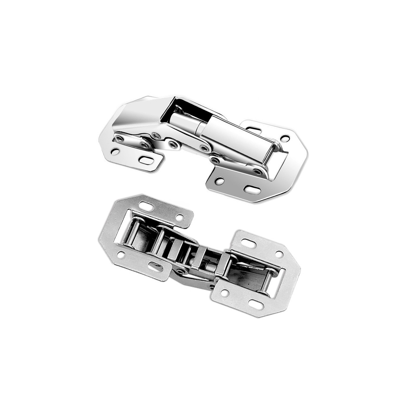 Set of 16 cabinet hinges metal (size 2: 115 mm)