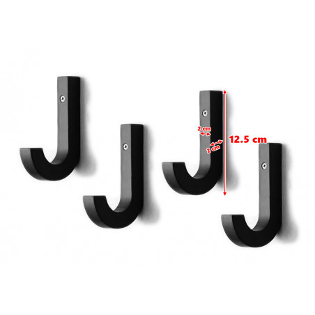 Wooden wall hook, black, 1 piece (J-shape, 2x2x12.5 cm) Wooden wall hook, black, 1 piece (J-shape, 2x2x12.5 cm)