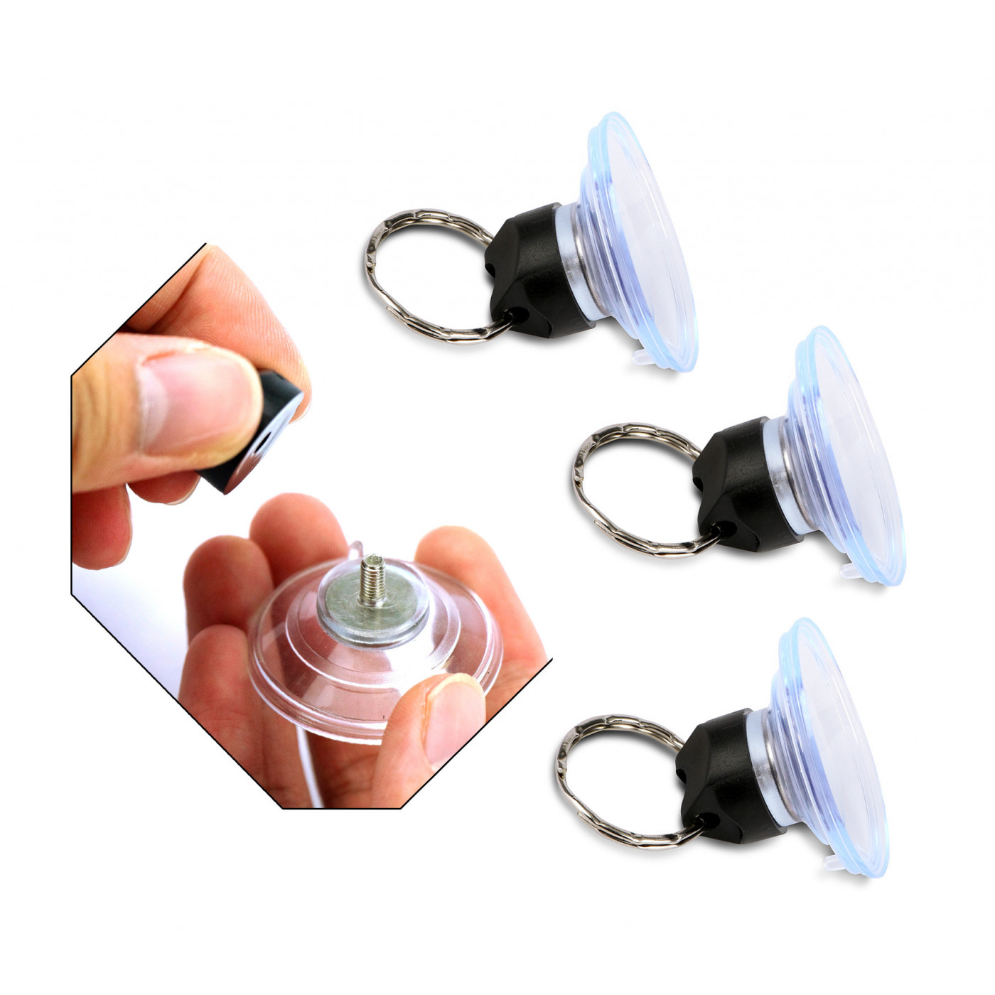 Set of 30 suction cups 40 mm with screwable ring (M4 rod)