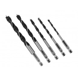 Set di 5 punte per legno (4,5,6,8,10 mm con gambo esagonale)