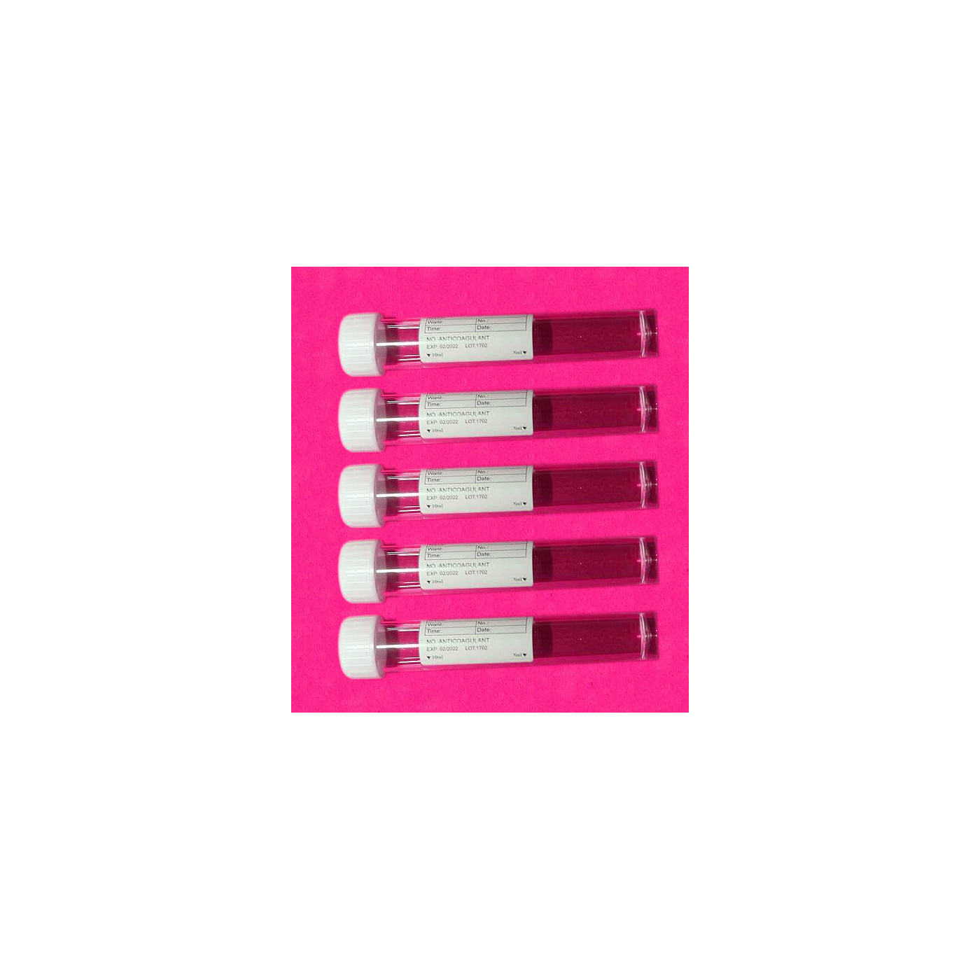 Set von 100 Reagenzgläsern aus Kunststoff (10 ml, Polystyrol