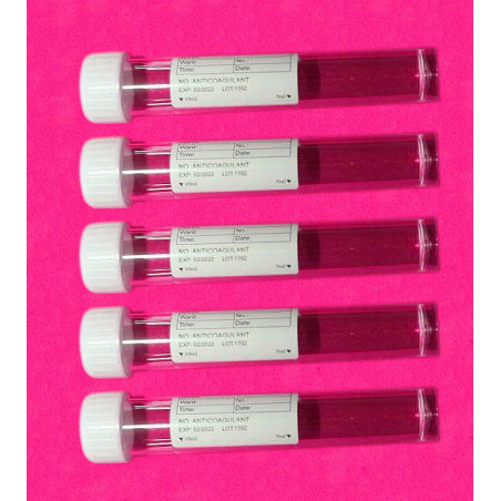 Set of 100 plastic test tubes (10 ml, polystyrene, with screw