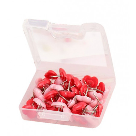 Set of heart push pins: pink and red, 240 pcs Set of heart push pins: pink and red, 240 pcs