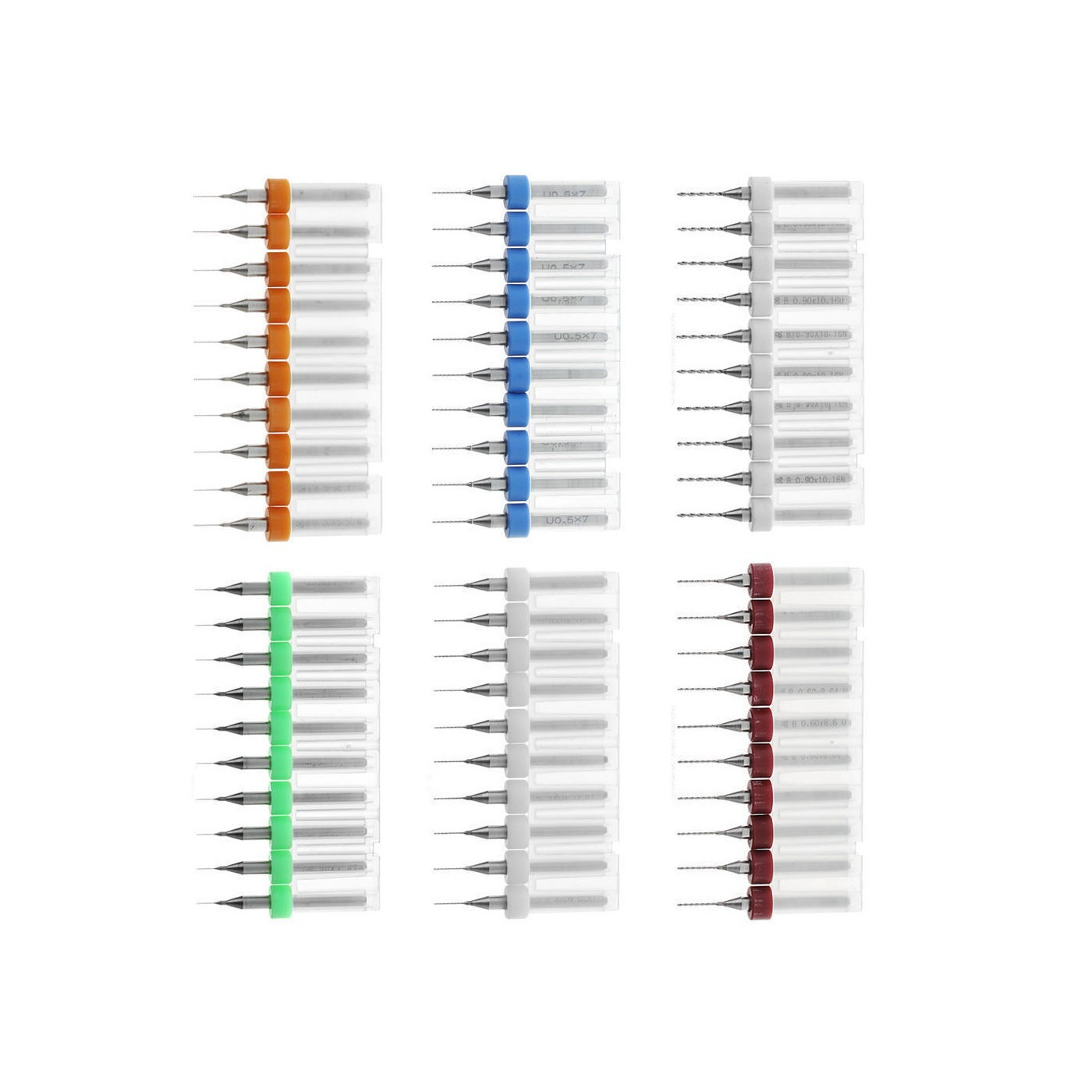 Set of 10 micro drill bits in box (0.20 mm)