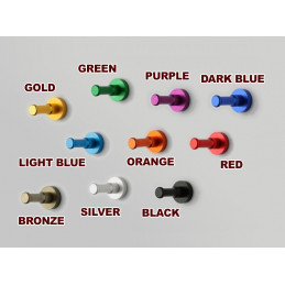 Set of 10 metal clothes hooks, colorful mix!