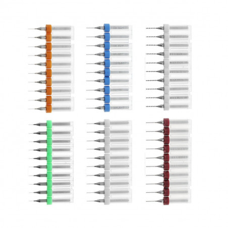 Combi set of 10 micro drill bits in box (0.10-1.00 mm)