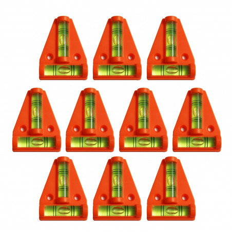 Set van 10 kruiswaterpassen met schroefgaten (oranje)