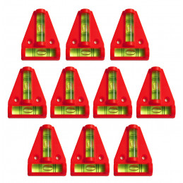 Set of 10 cross levels with screw holes (red)