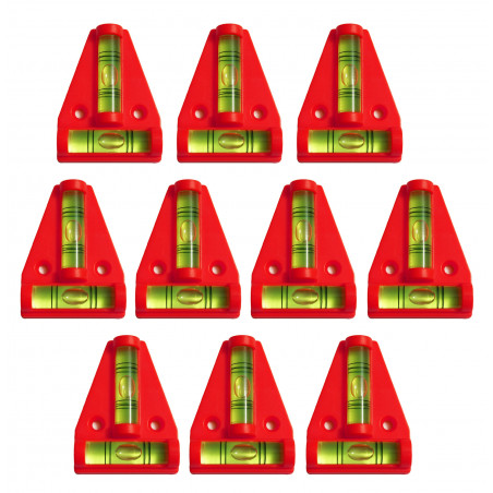 Set von 10 Wasserwaage mit Schraubenlöchern (rot) - 1 Set von 10 Wasserwaage mit Schraubenlöchern (rot) - 1