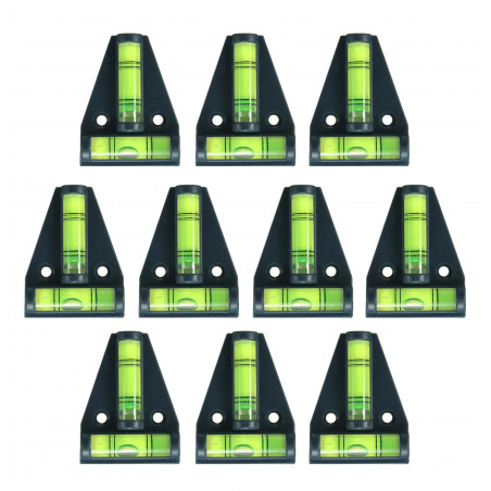 Set von 10 Wasserwaage mit Schraubenlöchern (schwarz) Set von 10 Wasserwaage mit Schraubenlöchern (schwarz)