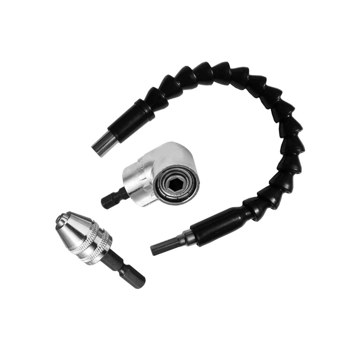 Drill/screw extension set (angle, length, adapter)