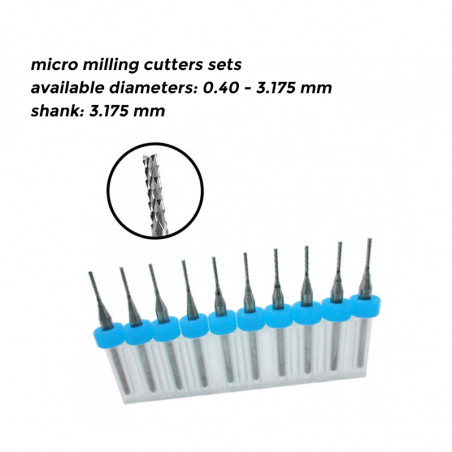 Micro Frese Set di 10 frese per micro fresatura (0,40 mm) - Wood, Tools & Deco