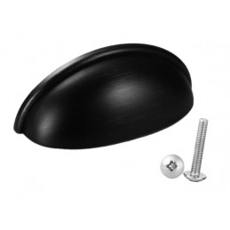 Set of 10 shell shaped handles, for furniture: black